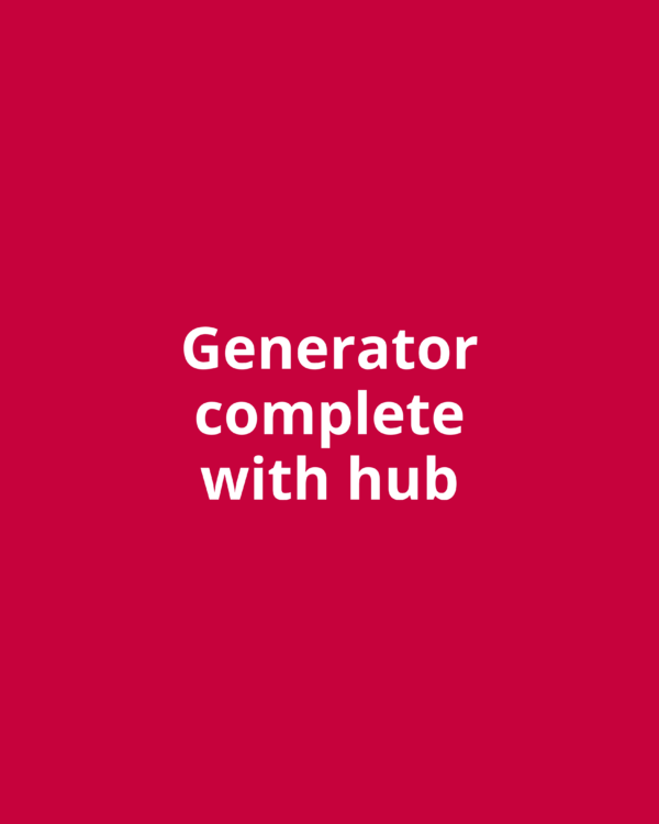 Generator complete with hub